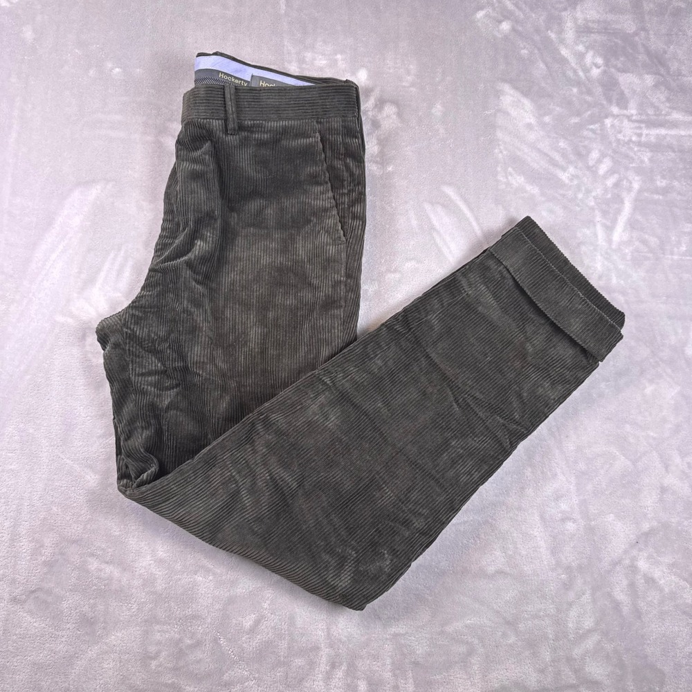 Hockerty Made to Measure Corduroy Straight Leg Cuffed Trousers 37x31.5 Green